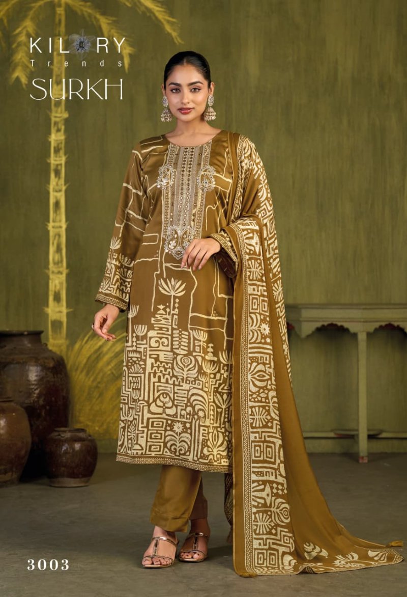 Surkh By Kilory Gajji Silk Printed Dress Materials